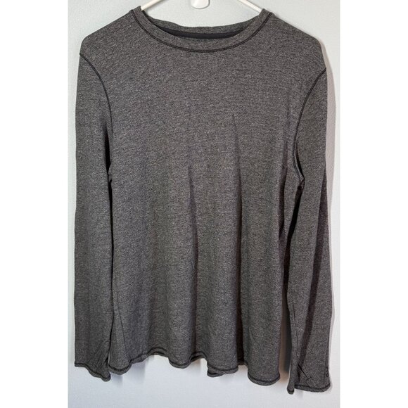 Cuddl Duds Ultra Cozy Crew Neck Top Womens XL Gray Thumb Holes Fleece Lined Base - Picture 1 of 12